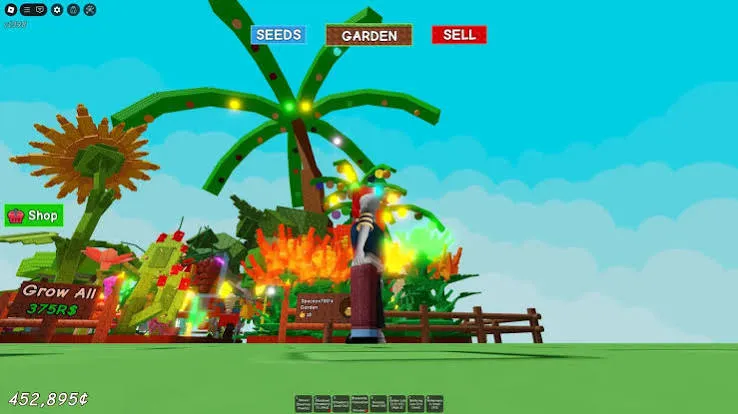 Grow A Garden 2 garden gameplay with crops and shops