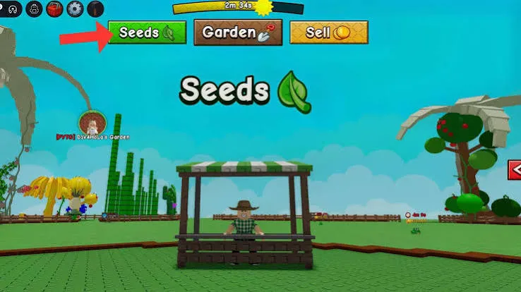 Grow A Garden 2 Seed Shop stall in game